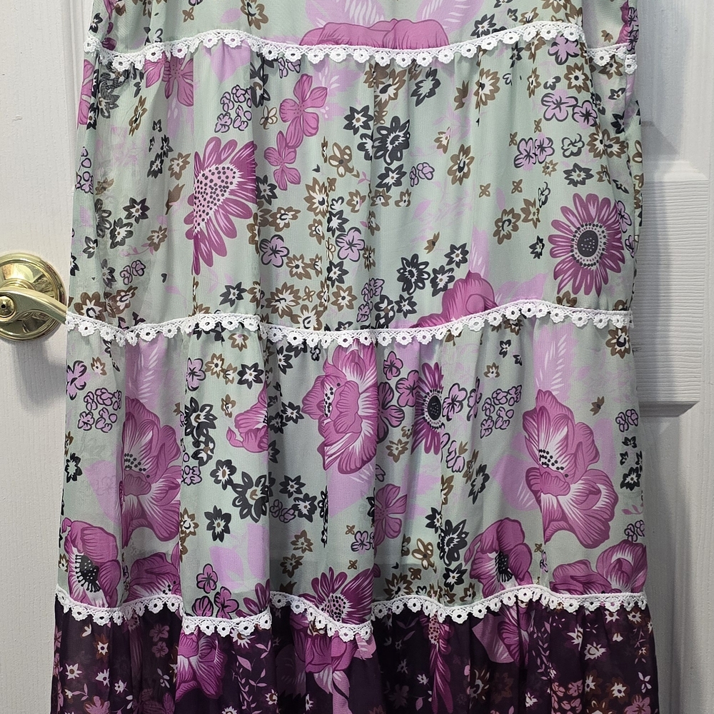Pink Tiered A-line Maxi Dress for Casual Days